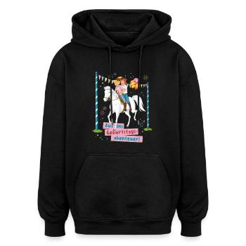 Bibi & Tina Auf Ins Geburtstagsabenteuer - Oversized Unisex Hoodie - Schwarz - Vorne - Noah (186cm)