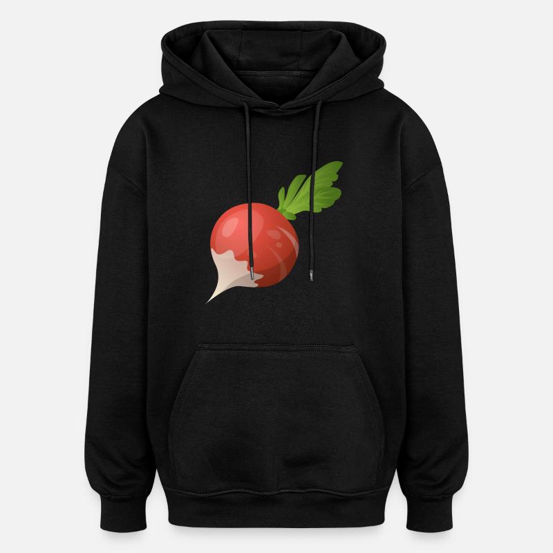 Des radis. Idée de cadeau - Sweat à capuche oversize unisexe - noir