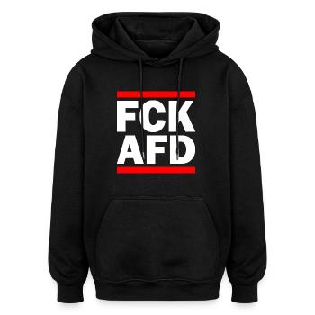 Fck afd - Oversized Unisex Hoodie - Schwarz - Vorne - Noah (186cm)