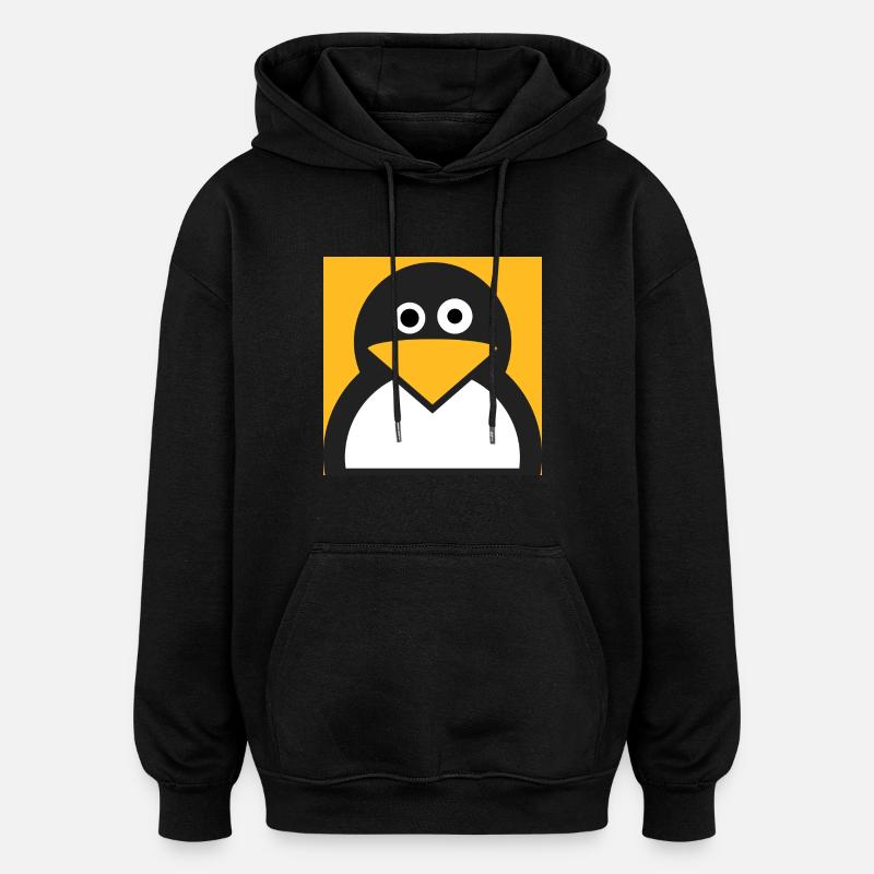 Linux Pinguin - Oversized Unisex Hoodie - Schwarz