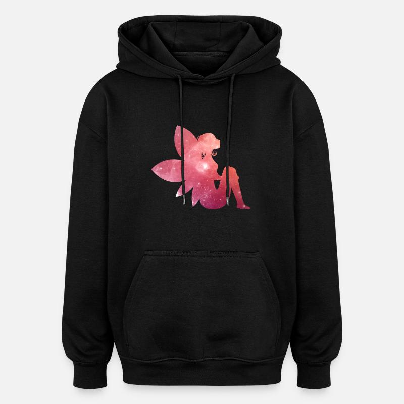 Fee mit Flügel - Oversized Unisex Hoodie - Schwarz