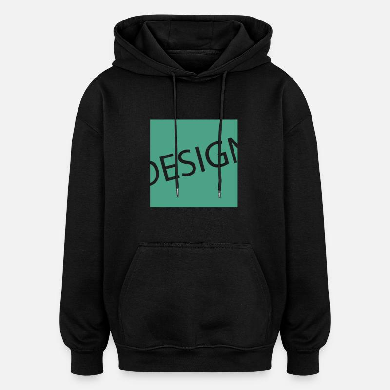 Design - Sweat à capuche oversize unisexe - noir