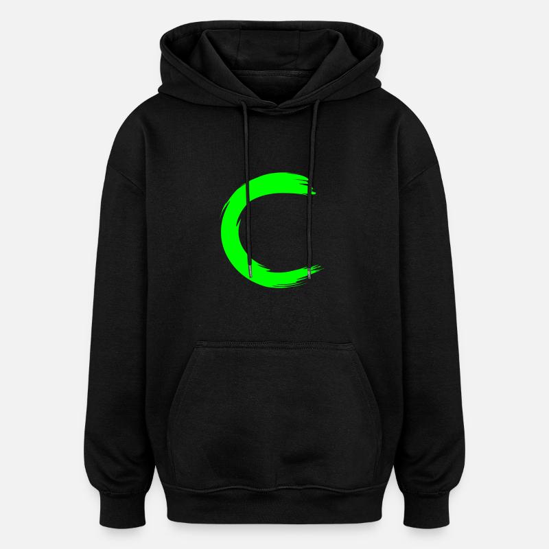 Letter C Initial letter Name - Oversized Unisex Hoodie - black