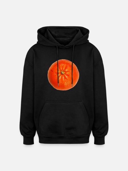 mandarin mandarin veggie vegetables fruits1 - Oversized Unisex Hoodie - black