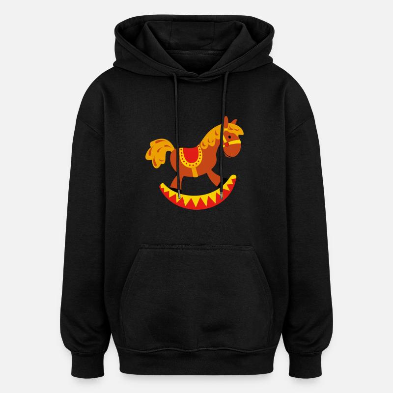 Schaukelpferd - Oversized Unisex Hoodie - Schwarz