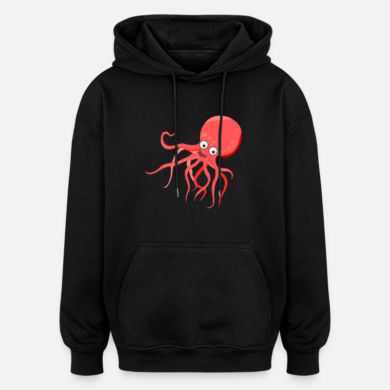 Octopus - Oversized Unisex Hoodie - black