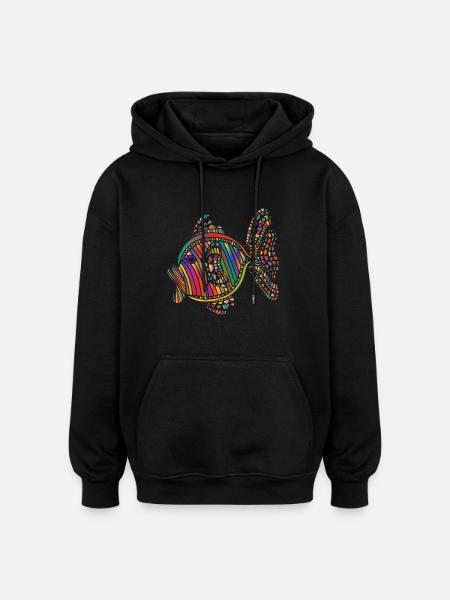 Fisch abstrakt - Oversized Unisex Hoodie - Schwarz