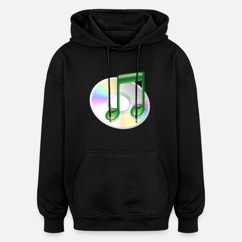 CD de musique - Sweat à capuche oversize unisexe - noir