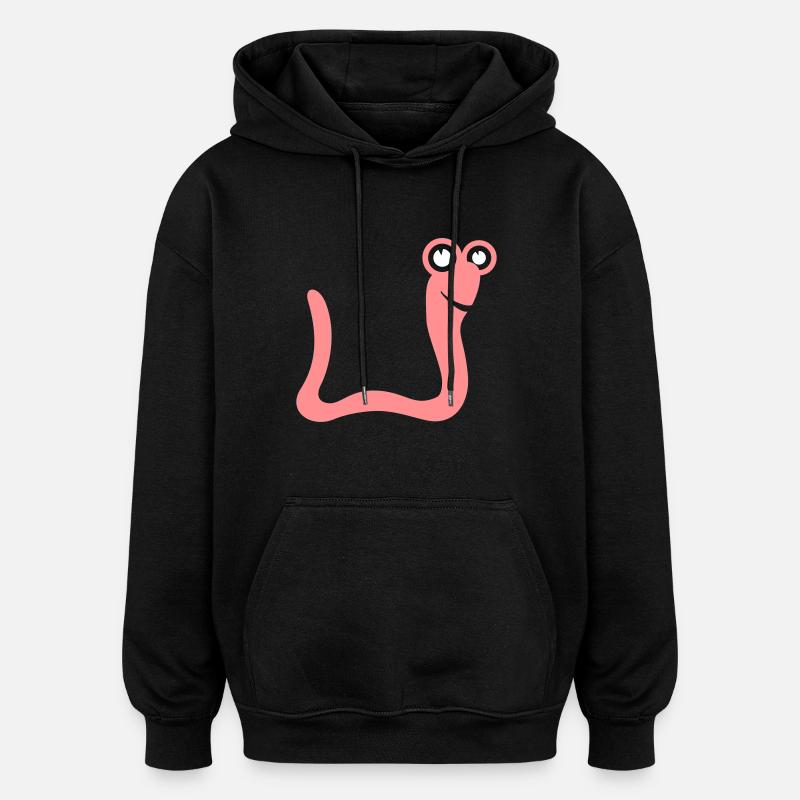 serpent ver - Sweat à capuche oversize unisexe - noir