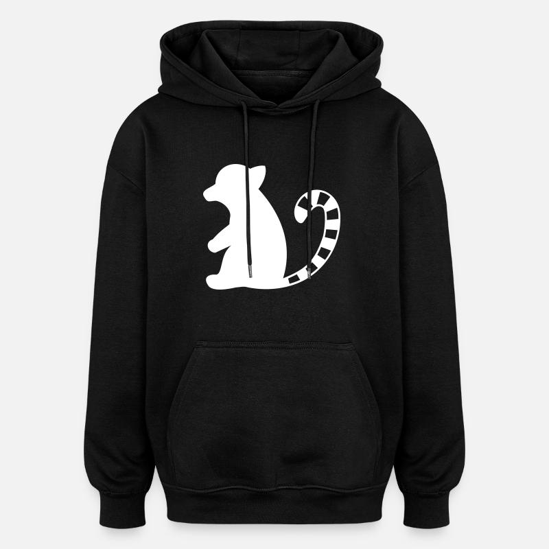 Monkey - Katta Lemure - Oversized Unisex Hoodie - black
