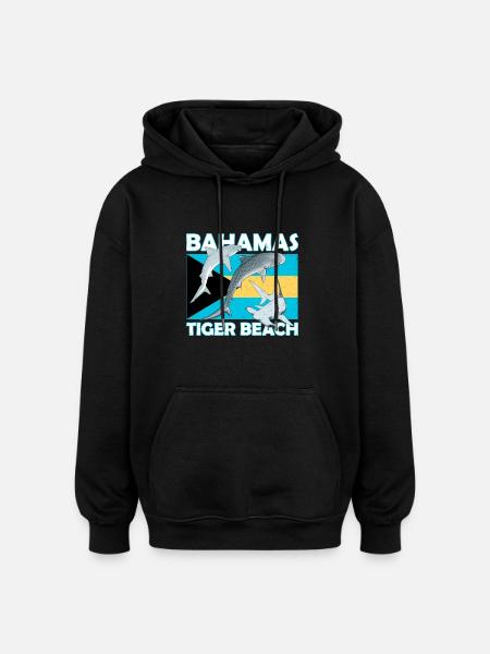 Tiger Beach Bahamas - Oversized Unisex Hoodie - black