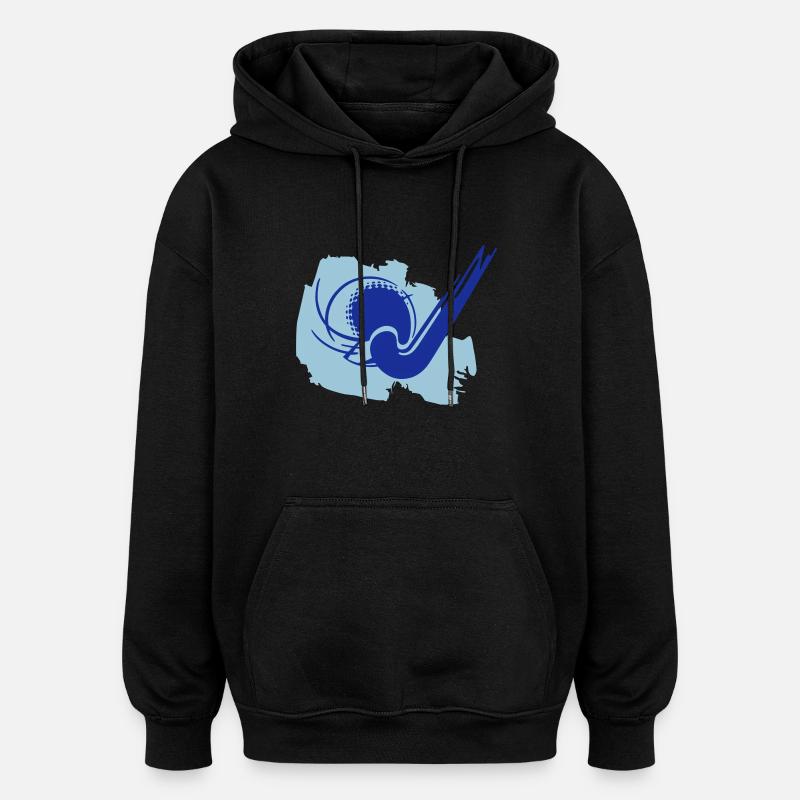 bâton de hockey et balle - Sweat à capuche oversize unisexe - noir