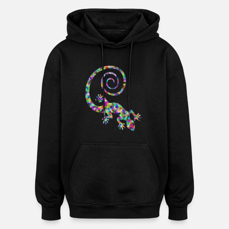 GECKO MANIA - Sweat à capuche oversize unisexe - noir