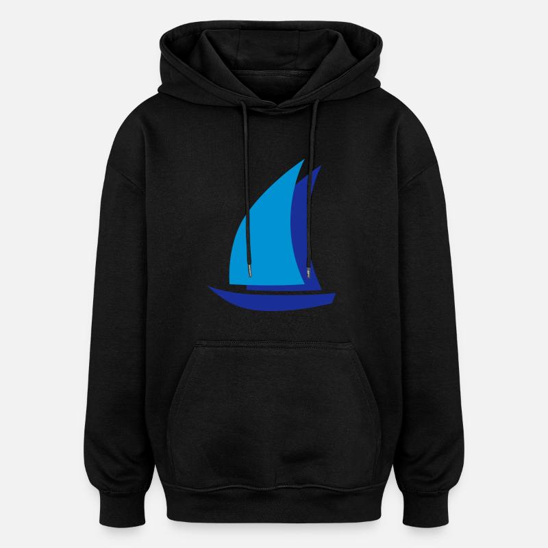 bateau à voile - Sweat à capuche oversize unisexe - noir