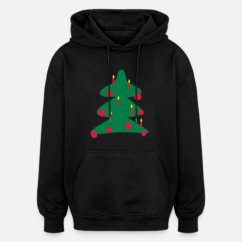 arbre de Noël - Sweat à capuche oversize unisexe - noir