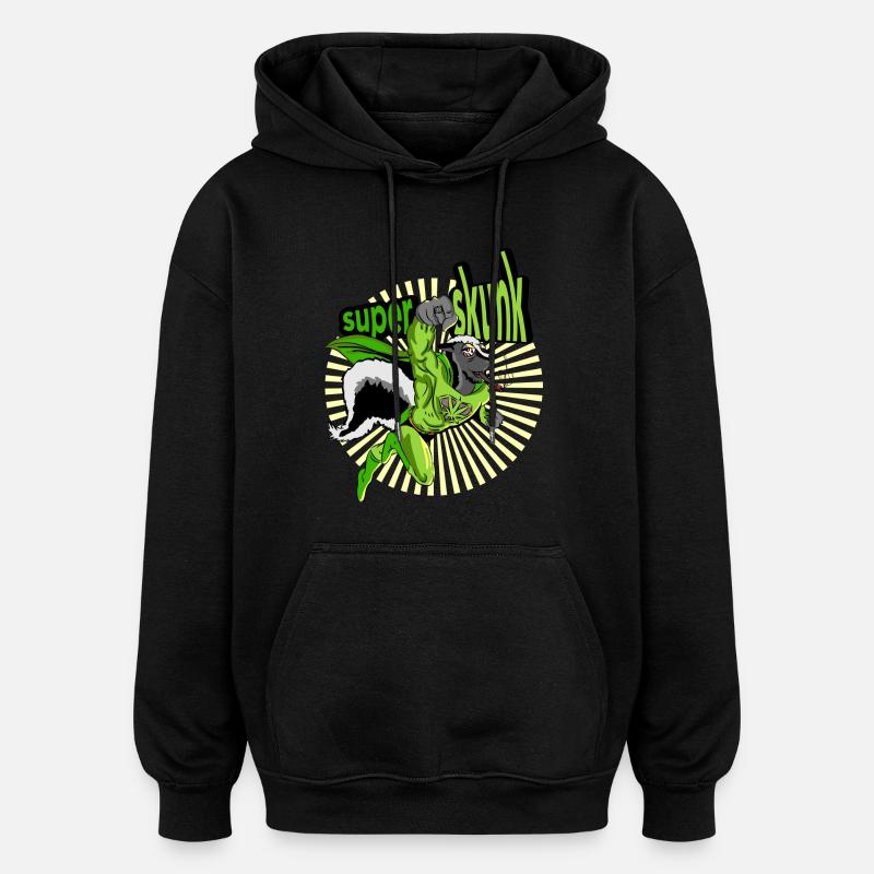 Super Skunk cannabis marijuana ganja - Sweat à capuche oversize unisexe - noir