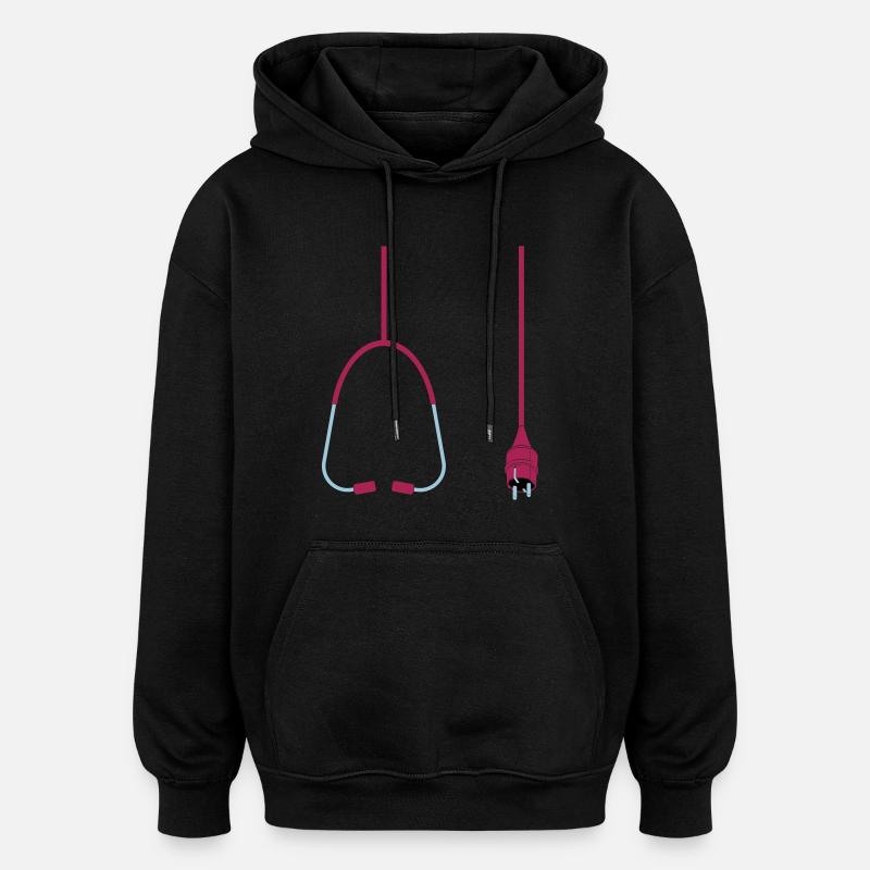 Stethoscop Power - Oversized Unisex Hoodie - Schwarz