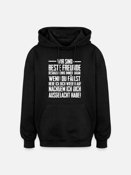 Wir sind beste Freunde - Oversized Unisex Hoodie - Schwarz