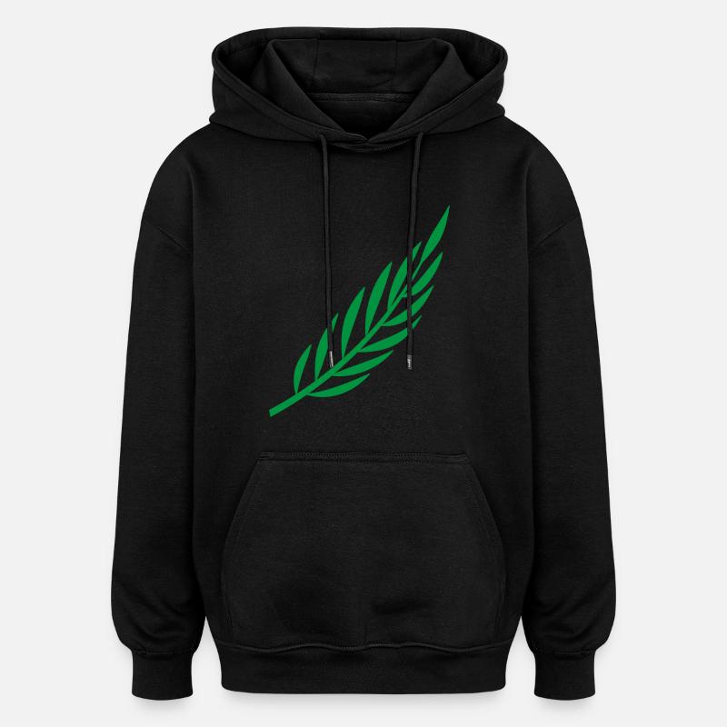 branche de laurier - Sweat à capuche oversize unisexe - noir