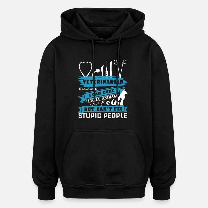 Chemise vétérinaire - Sweat à capuche oversize unisexe - noir