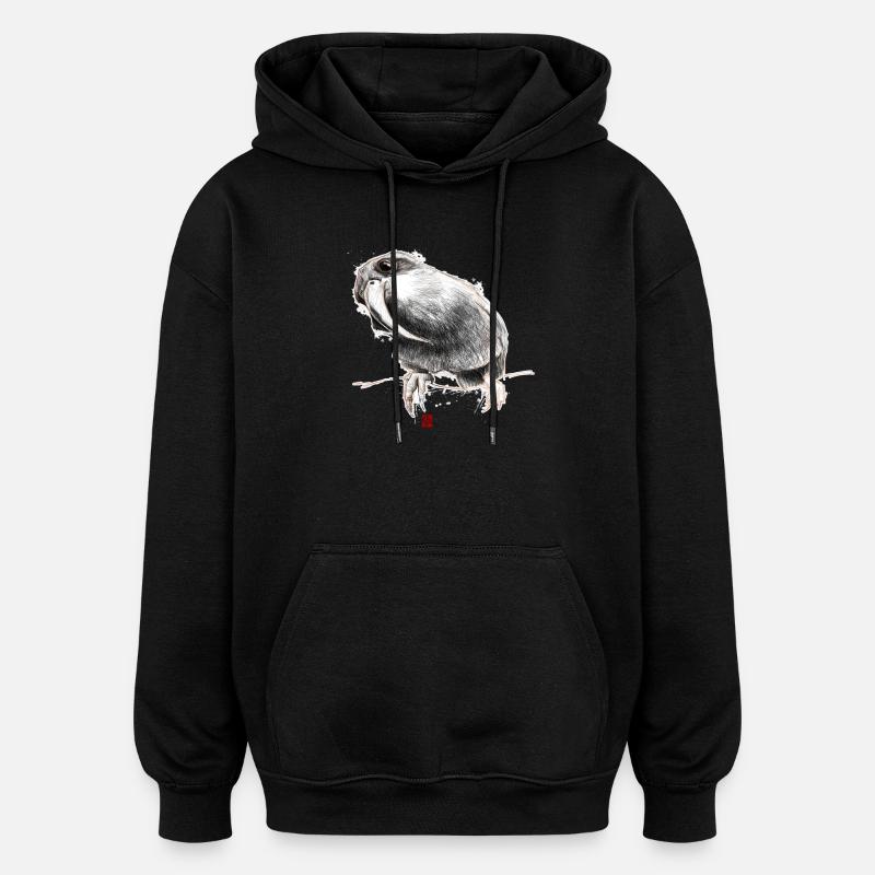 Sketchy Peroquet - Sweat à capuche oversize unisexe - noir