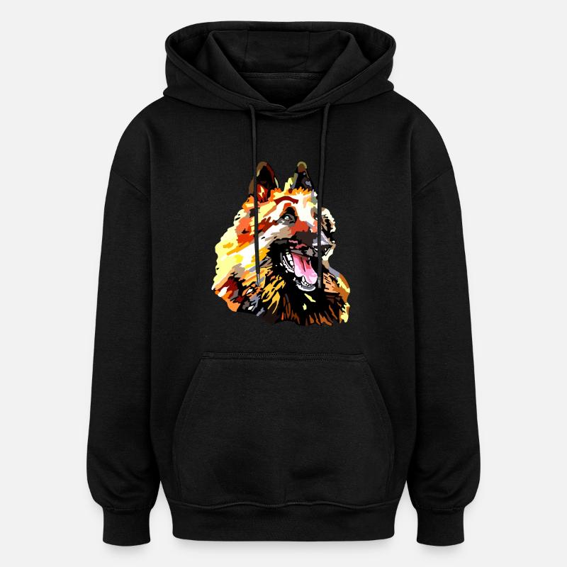 tervueren - Sweat à capuche oversize unisexe - noir
