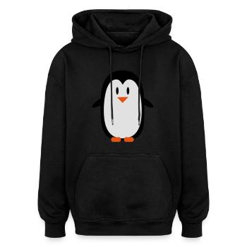 pinguine_c3 - Oversized Unisex Hoodie - black - Front - Noah (186cm)