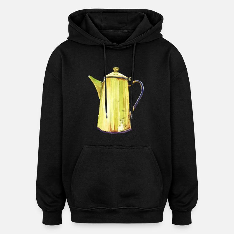 cafetière - Sweat à capuche oversize unisexe - noir