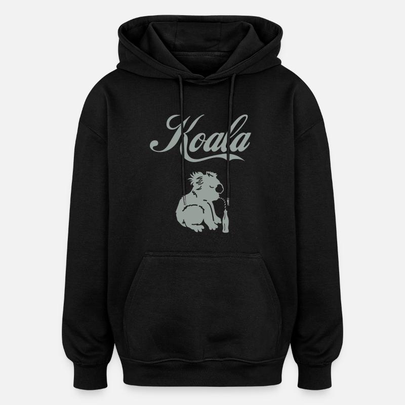 Koala - Sweat à capuche oversize unisexe - noir