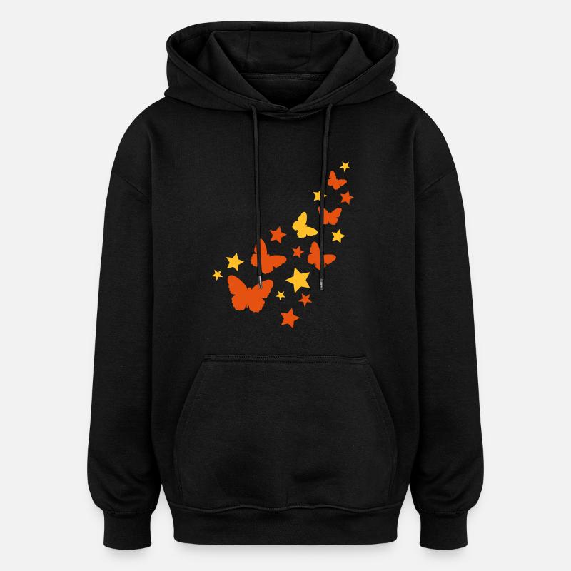 Papillon - Sweat à capuche oversize unisexe - noir