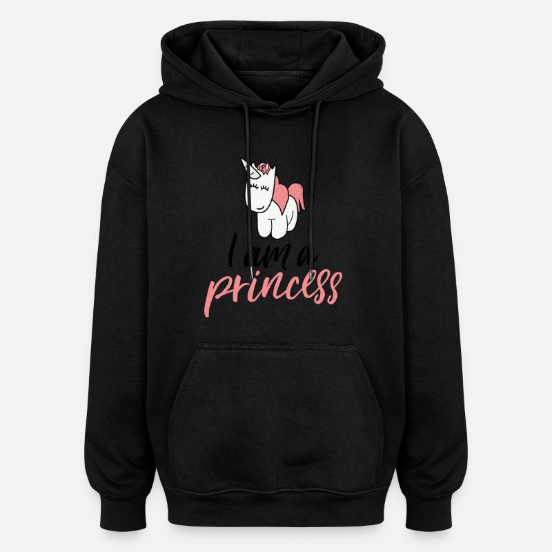I am a princess Princesse - Sweat à capuche oversize unisexe - noir