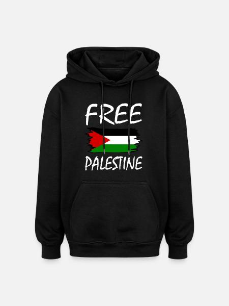 Free palestine - Oversized Unisex Hoodie - black