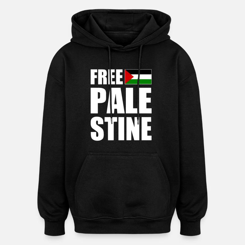 Free palestine - Sweat à capuche oversize unisexe - noir