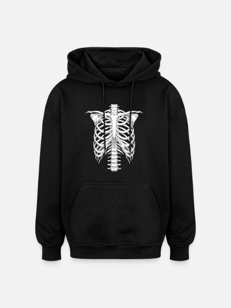 Skelett Halloween Kostüm - Oversized Unisex Hoodie - Schwarz