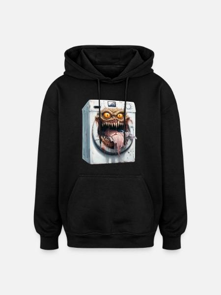 Dämonische Waschmaschine - Oversized Unisex Hoodie - Schwarz