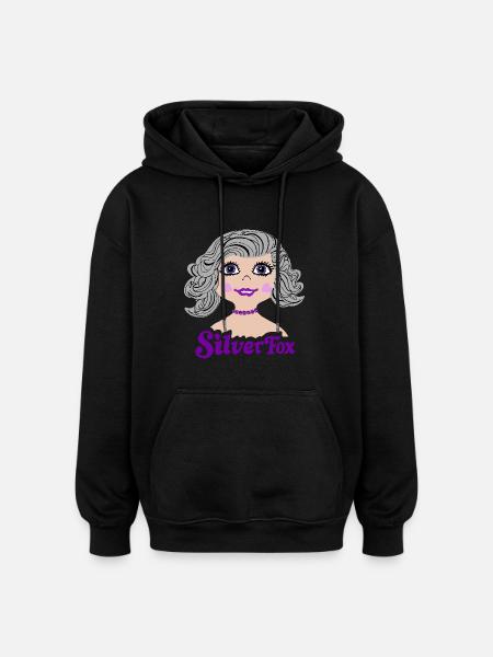 Silverfox Graue Haare Nostalgie - Oversized Unisex Hoodie - Schwarz