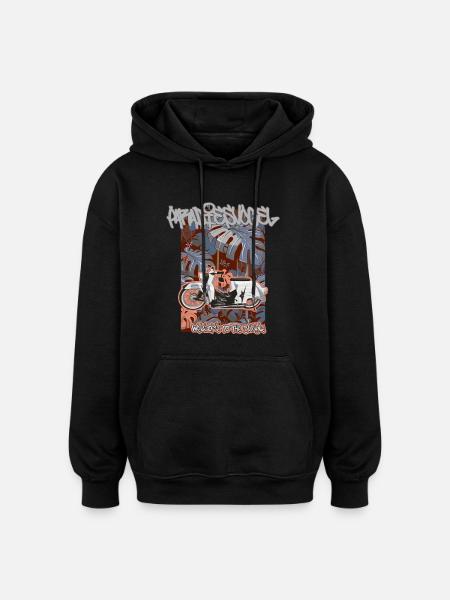 Swallow (camouflage) // Illustration - Oversized Unisex Hoodie - black