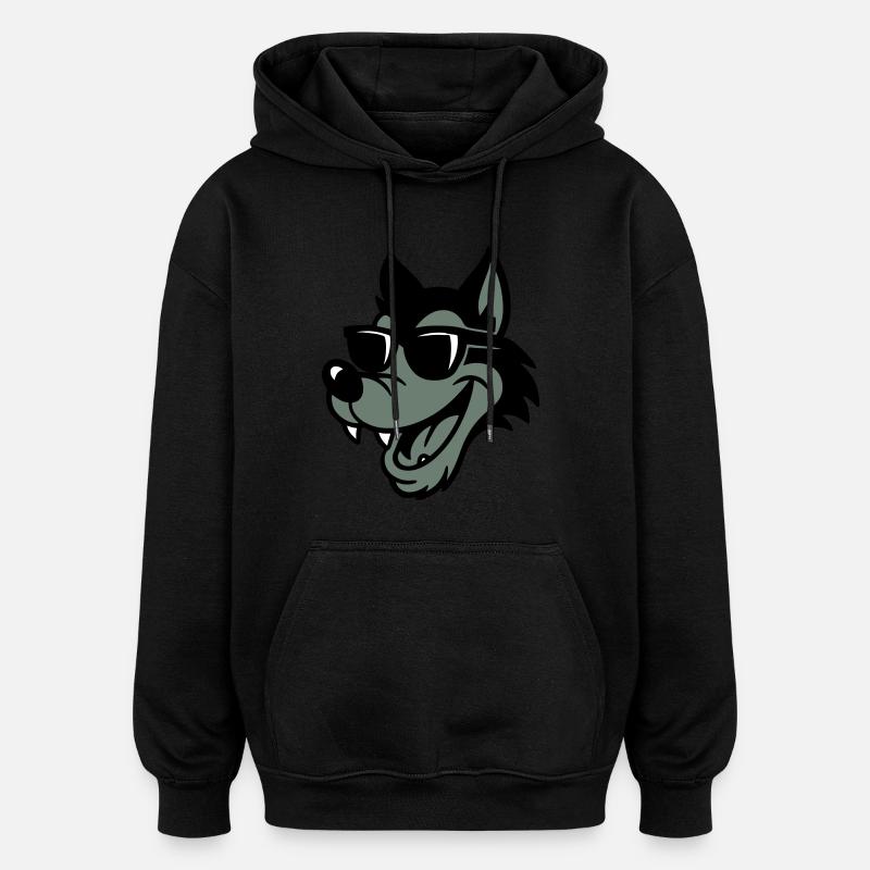 Wolf Comic - Oversized Unisex Hoodie - black
