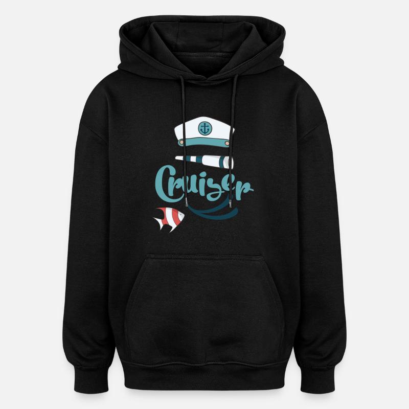 croisière - Sweat à capuche oversize unisexe - noir