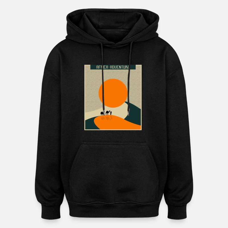 aventure Afrique - Sweat à capuche oversize unisexe - noir