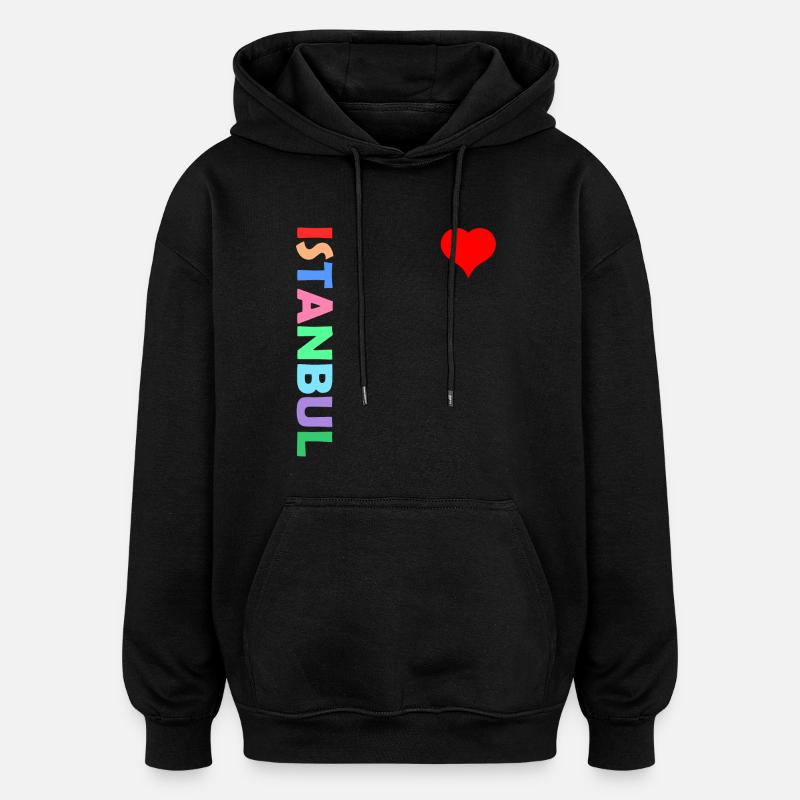 Istanbul - Sweat à capuche oversize unisexe - noir