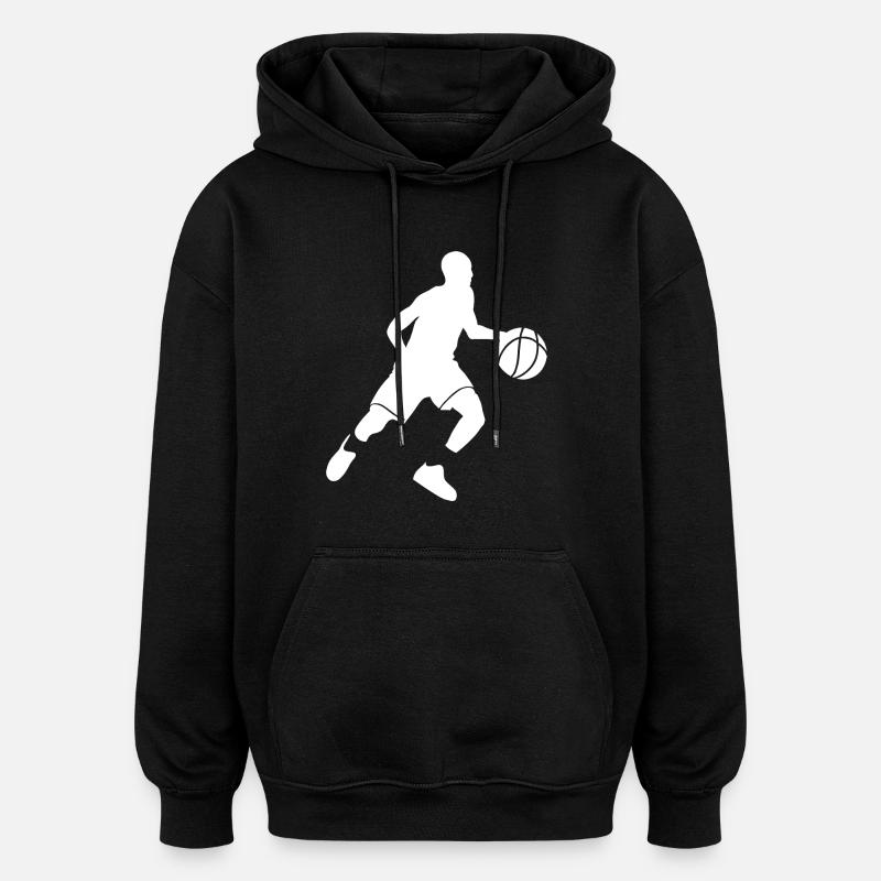 Basketball Player Silhouette - Oversized Unisex Hoodie - black