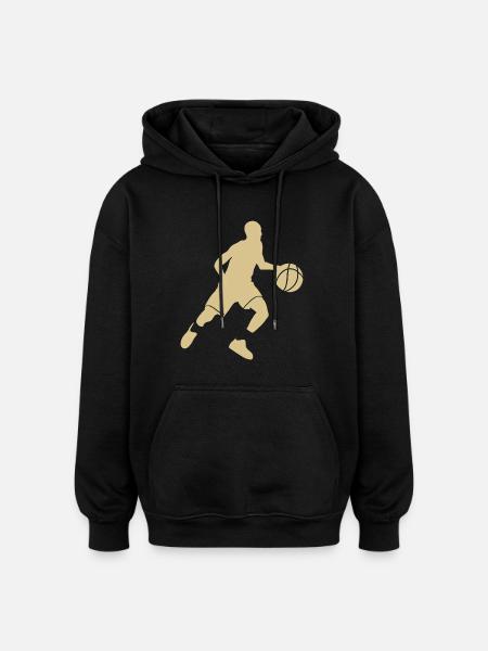Basketball Player Silhouette - Oversized Unisex Hoodie - black