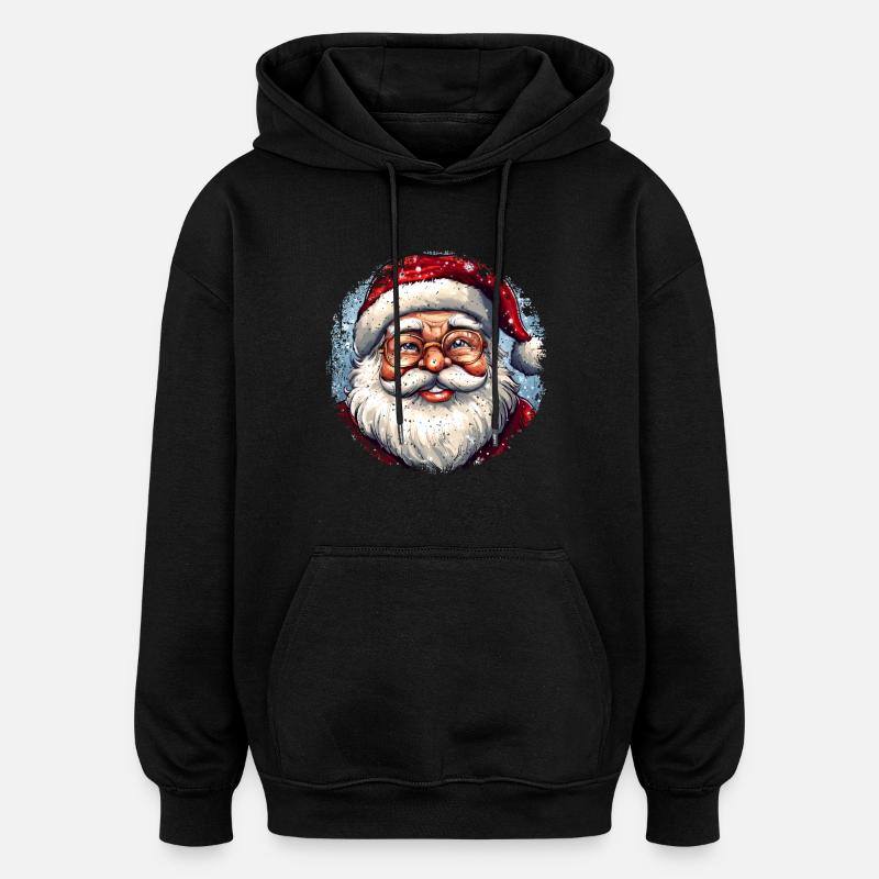 Noël / Père Noël - Sweat à capuche oversize unisexe - noir