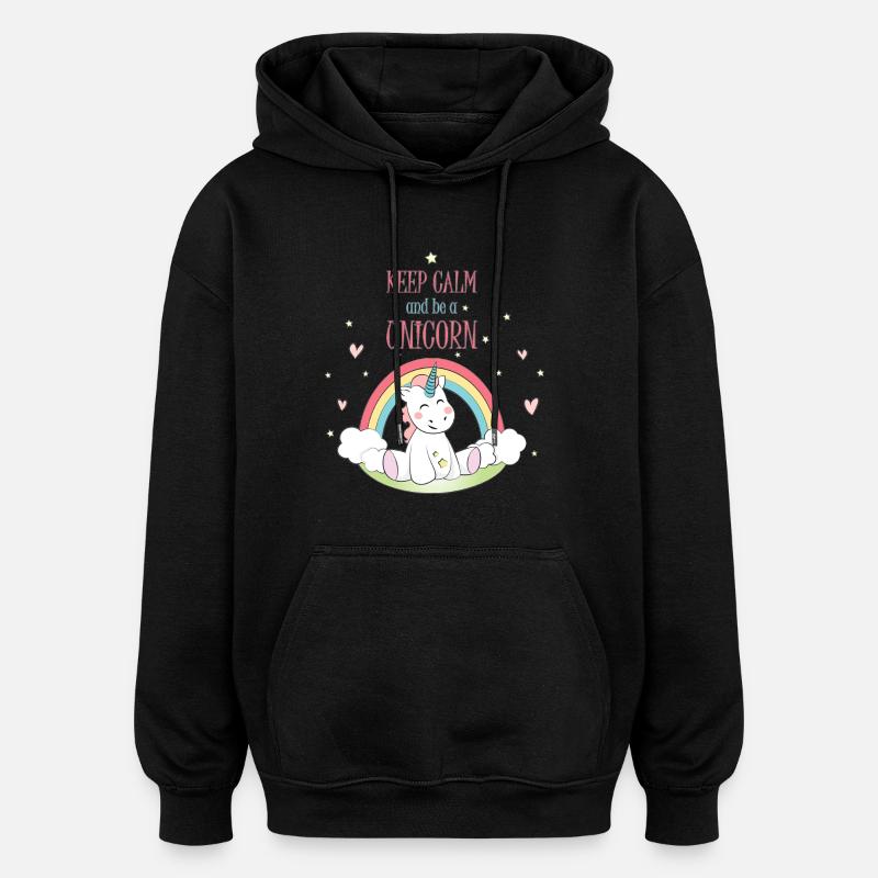 Unicorn - Oversized Unisex Hoodie - Schwarz
