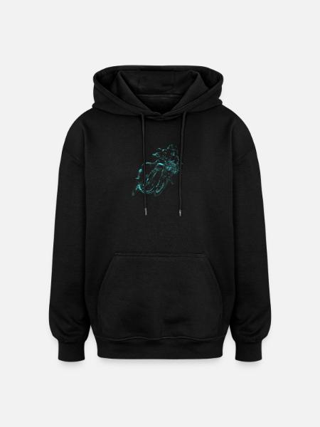 motorcycle - Sweat à capuche oversize unisexe - noir