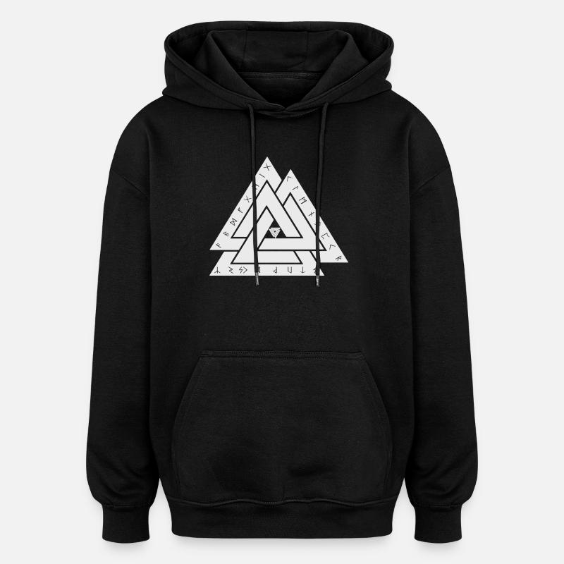 Valknut symbole viking - Sweat à capuche oversize unisexe - noir