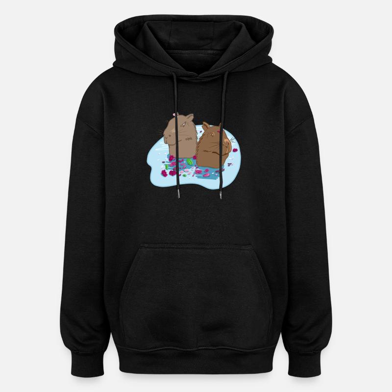 Capybaras verliebt - Oversized Unisex Hoodie - Schwarz