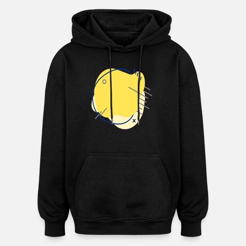 Gelber Fisch Momo - Oversized Unisex Hoodie - Schwarz