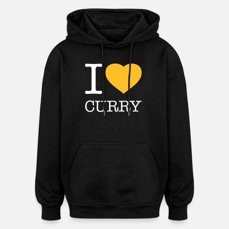 J’ADORE LE CURRY - Sweat à capuche oversize unisexe - noir